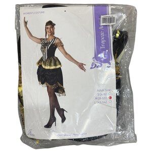 NWT - Adult Trapeze Artist Halloween or Cosplay Costume, Black white gold Size M